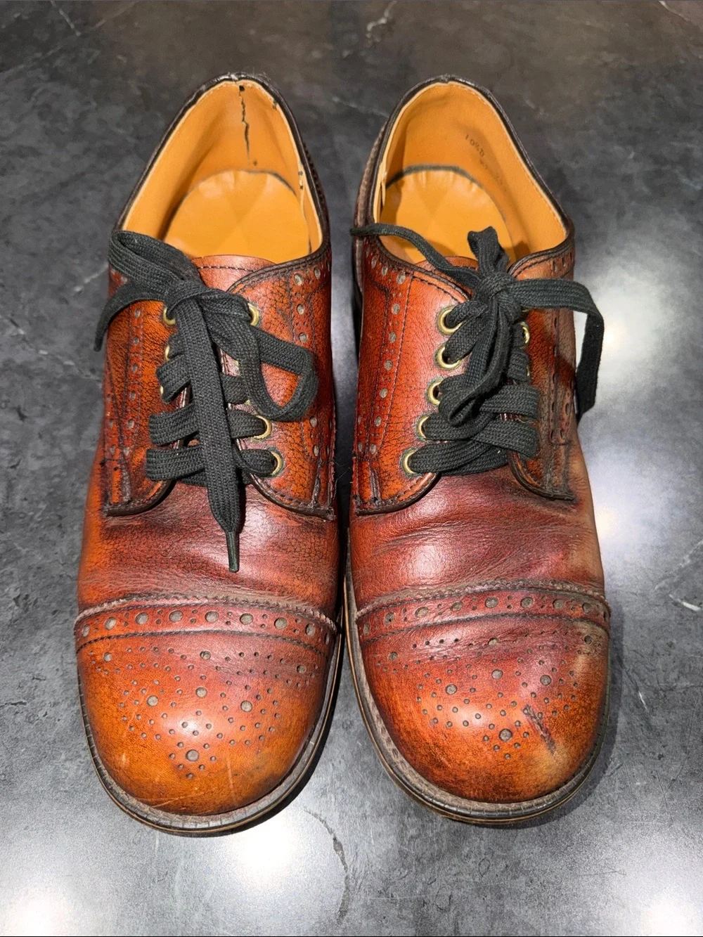 Vintage 10.5 D Classic Men’s Wingtip Dress Shoes - Brown